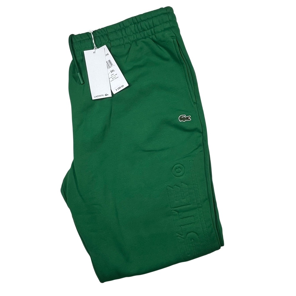 Lacoste Jogger Sweatpants Mens 3XL Green Regular Fit Embossed Logo XH2101 NEW